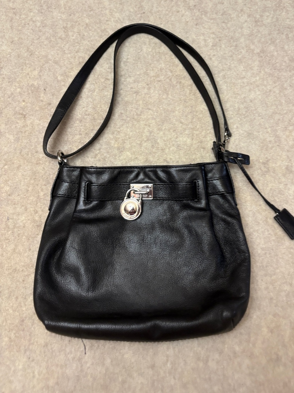 Michael Kors Black Leather Crossbody Purse Bag
